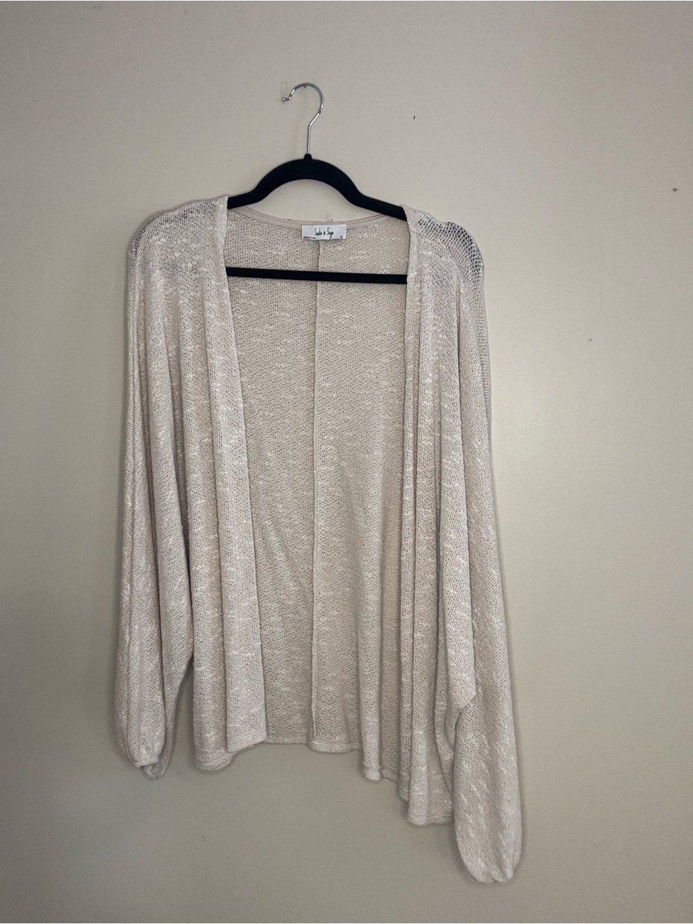 Sadie & Sage Cream Open-Front Lightweight Cardigan